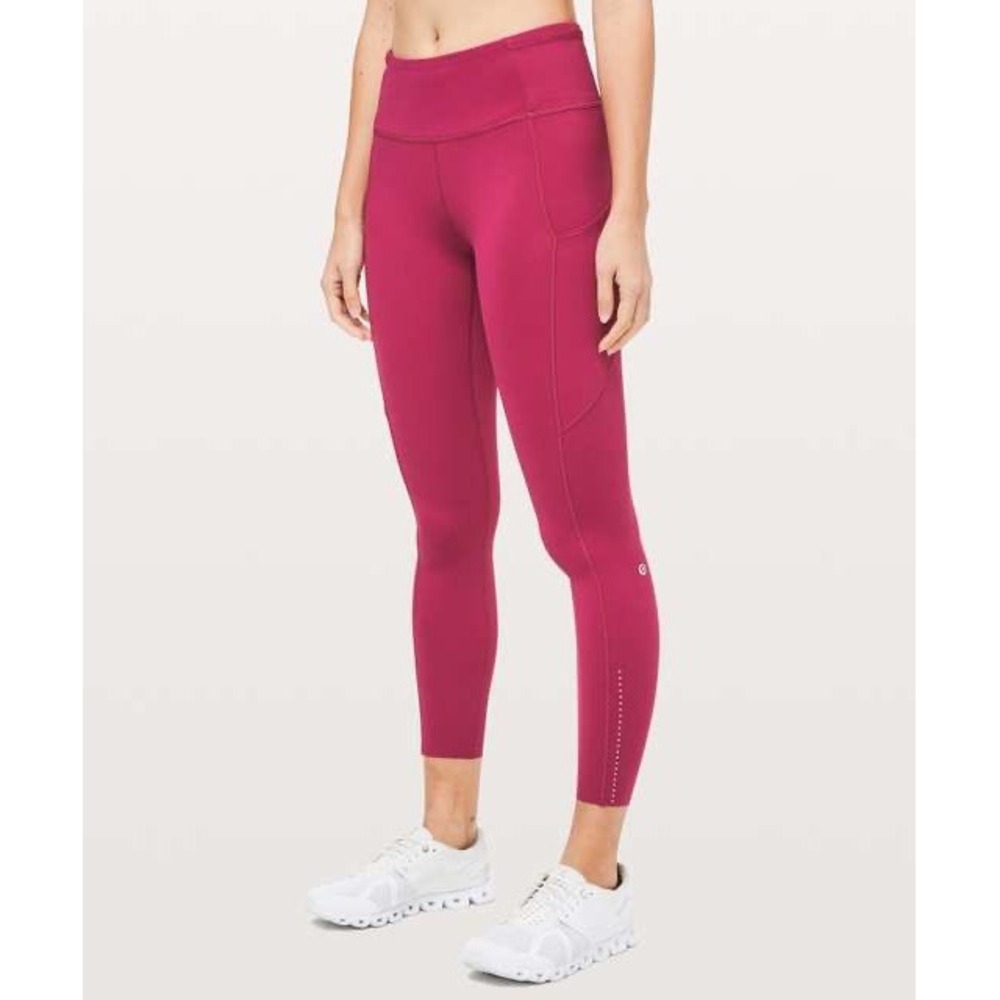 Lululemon Fast & Free 7/8 Tight Leggings Violet Red High Rise Activewear Gym